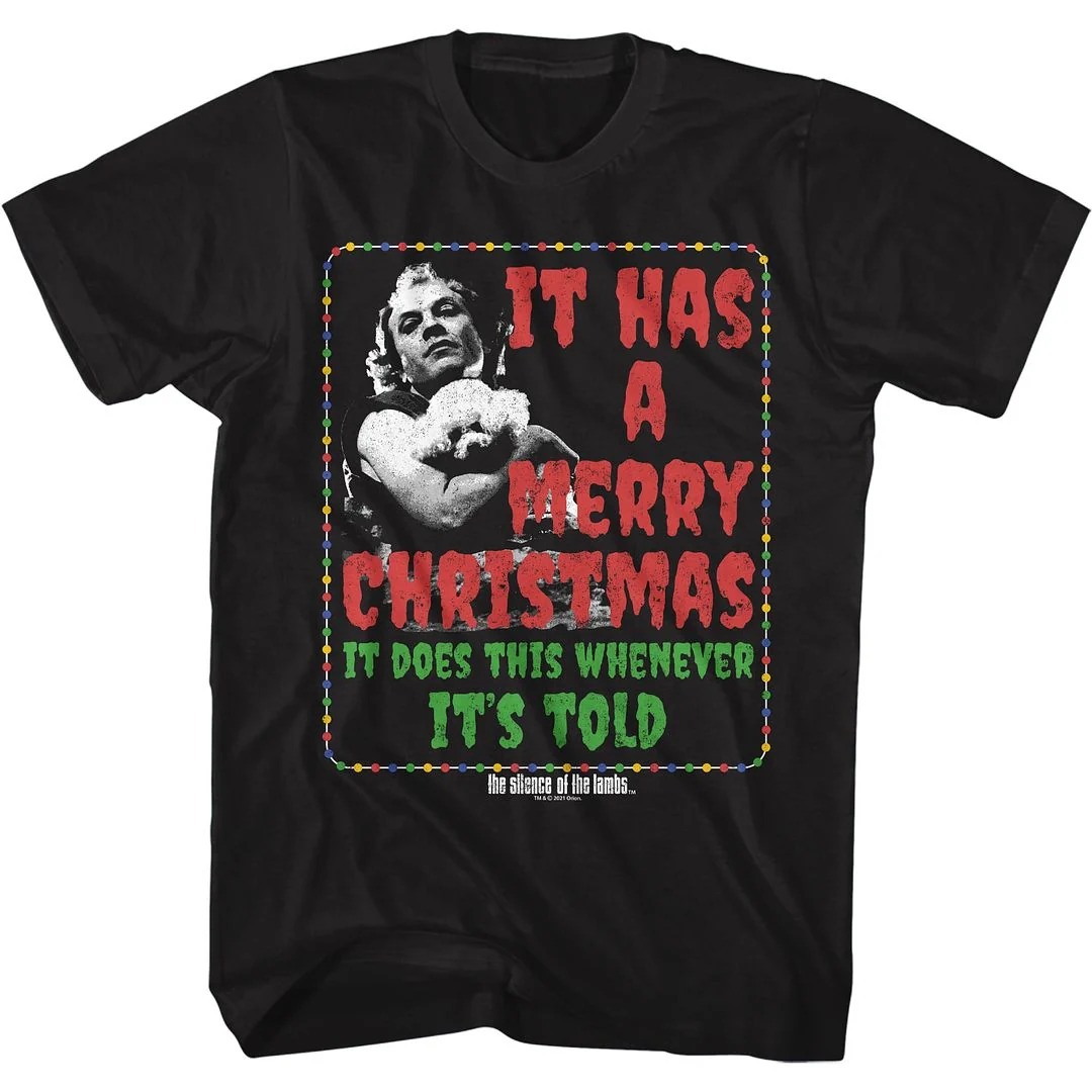 Rockinstone Silence Of The Lambs Movie It Has A Merry Christmas Black Adult T-shirt Size:xl
