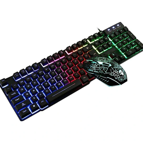 Conjunto De Teclado E Mouse Para Jogos Com Retroiluminação Led, Teclado Ergonômico, Pretoco
