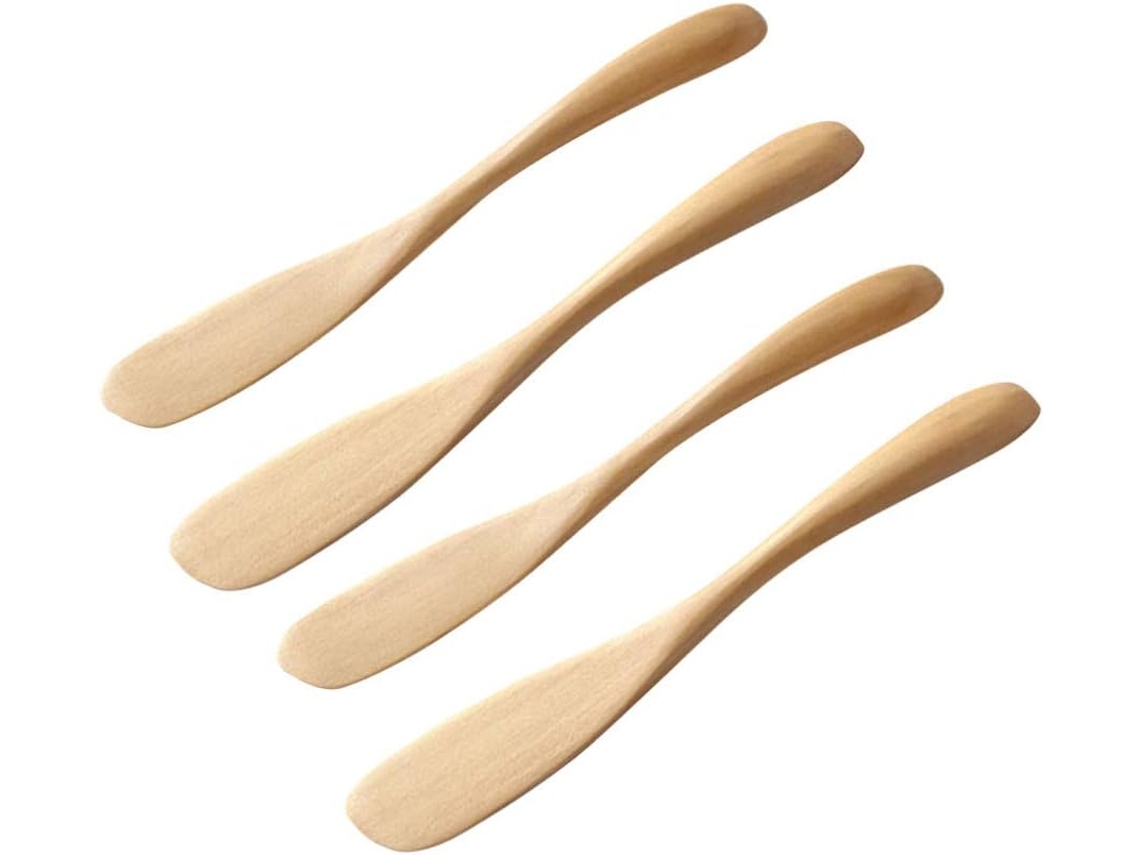 Facinha De Manteiga - 4 Peças - Espátula De Queijo De Madeira