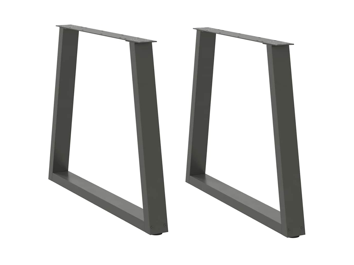 Vidaxl Pés Para Mesa De Jantar Em V 2 Peças Antracite 80x(72-73,3) Cm Aço