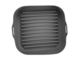 Cesto De Silicone Quadrado Multifuncional De Reposição Para Fritadeira De 25 Cm(10 Polegadas), Cinza
