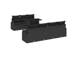 Maison Exclusive - Conjunto De Sofá De Jardim 8 Pcs Preto Rattan De Polipropileno