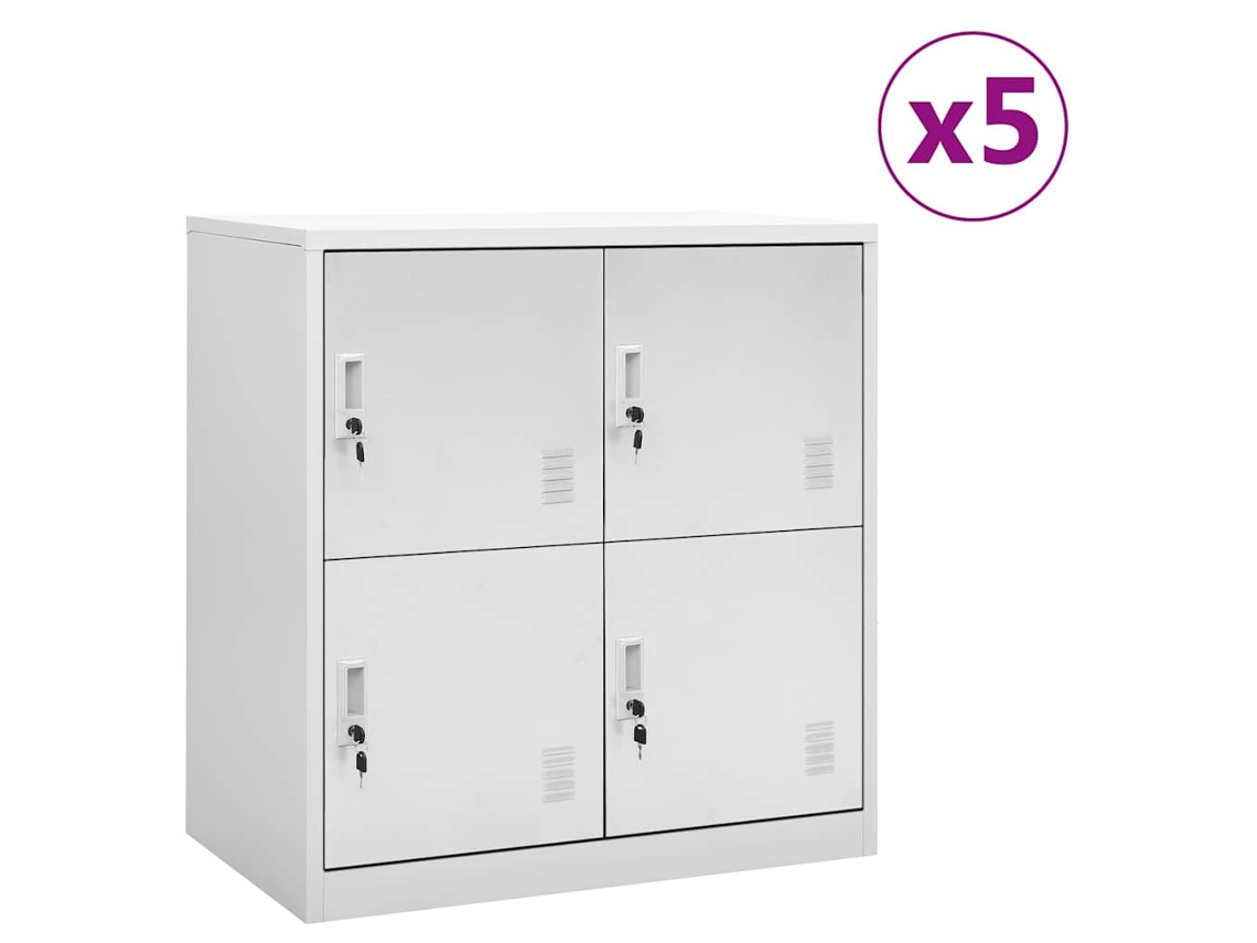 Vidaxl Cacifos 5 Pcs 90x45x92,5 Cm Aço Cinzento-claro