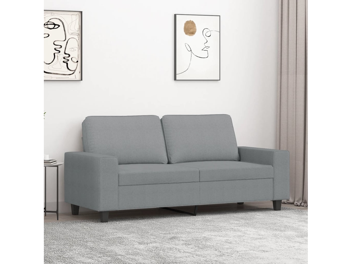 Vidaxl Sofá De 2 Lugares Em Tecido 140 Cm Cinzento-claro