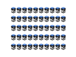 Interruptor De Botão Com Trava Automática 6 Pinos 50pcs Estável 24v Azul