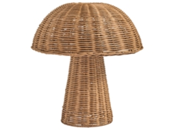 Luminária De Mesa Beliani Alero De Rattan Natural 31x31x35