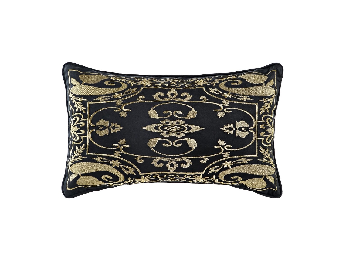 Almofada DKD Home Decor Preto Poliéster Árabe (50x10x30 cm)