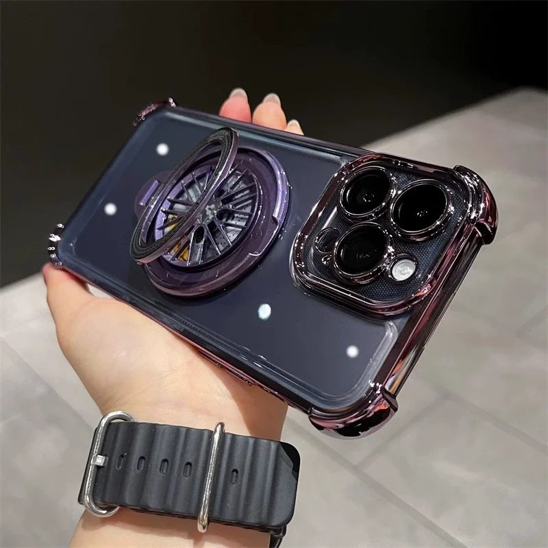 Capa Protetora Magnética Para Iphone 14 (roxo Escuro) Com Carregamento Sem Fio