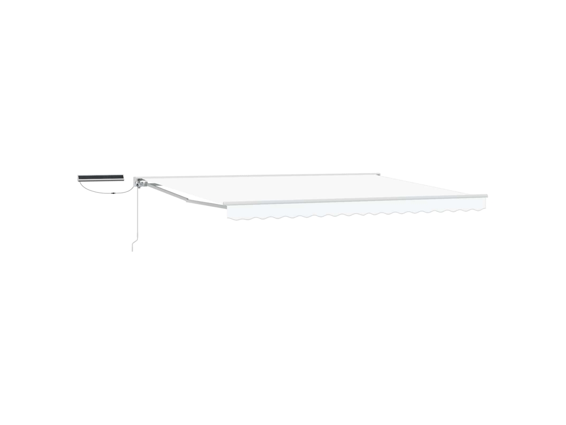 Conjunto 1 Toldo Retrátil Elétrico Vidaxl Branco Alumínio (5 × 3,5 M)