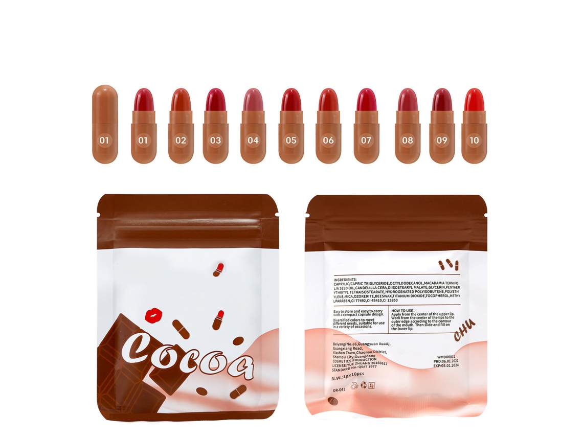 Set De Mini Lábios Mate Para Mujer De Larga Duración Cápsula Cosméticos Regalo De Cumpleaños 10 Colores