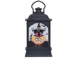 Lâmpada de Chimenea Decorativa Halloween Lanterna Led de Vento Transparente com Abóbora | S/MARCA
