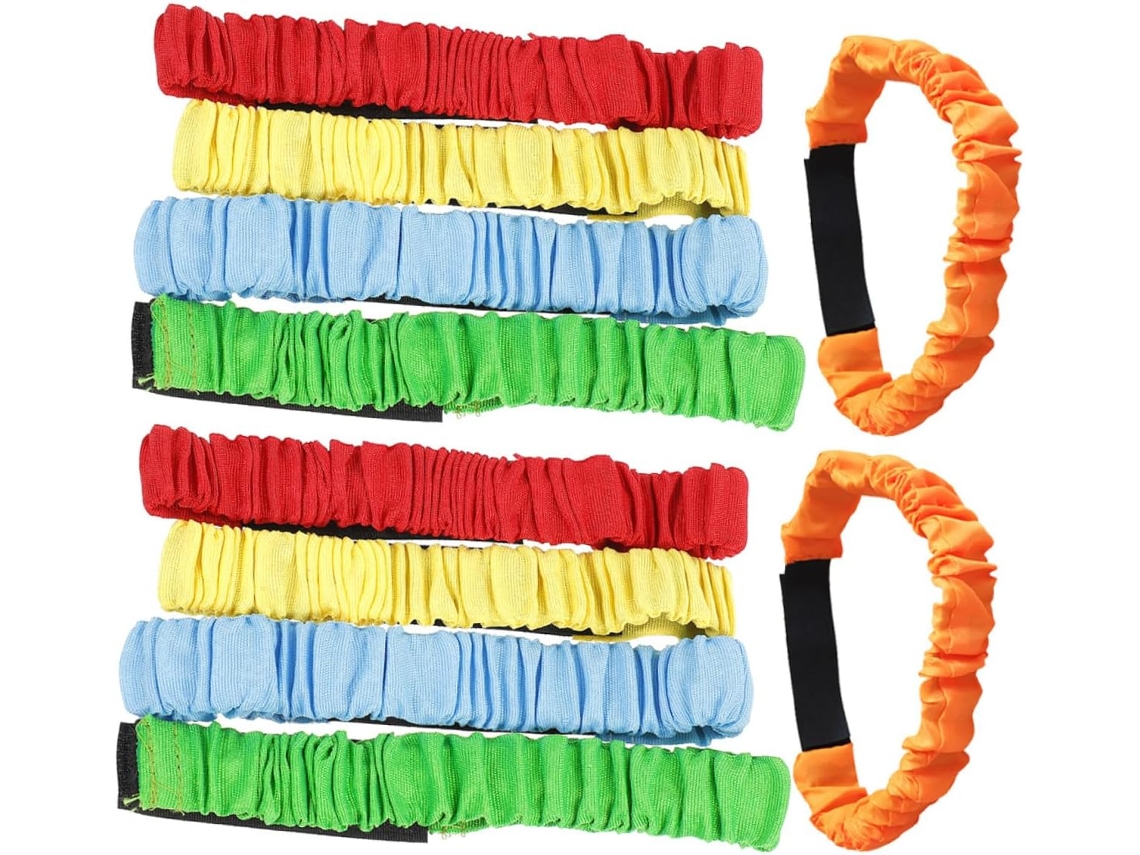 Conjunto De 10 Faixas Elásticas Para Corrida Três Pernas, Ideais Jogos Interativos E Atividades Ao Ar Livre