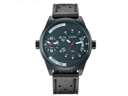 Relógio Cagarny 6816 Living À Prova D'água Com Mostrador Redondo, Movimento Duplo De Quartzo, Caixa Em Liga Metálica, Estilo Fashion, Com Pulseira De