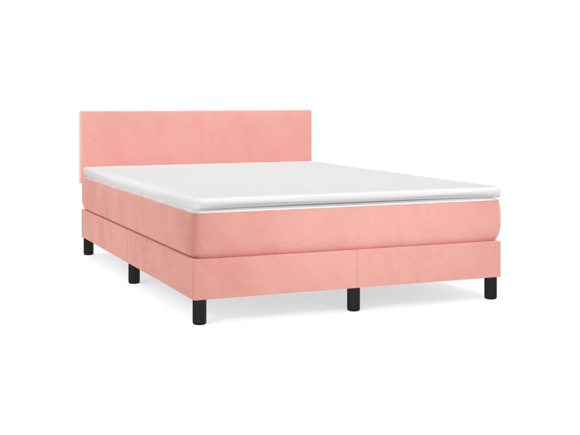 Box Spring Bed, Box Spring Beds Vidaxl Cor-de-rosa Veludo (140 X 190 Cm)
