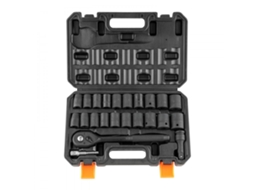 Conjunto De Soquetes De Impacto 1/2\" 23 Peças Cr-v Com Catraca E Mala