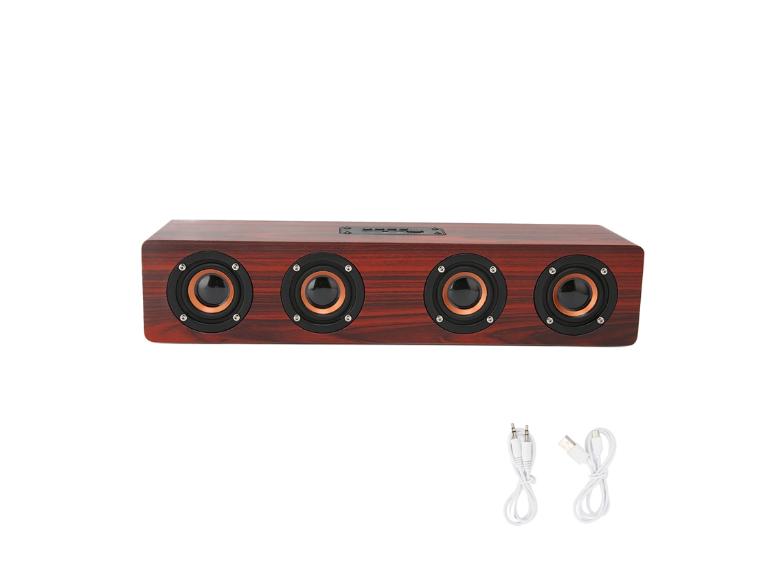 Caixa de Som Sem Fio Bluetooth para Casa de Madeira Conexão Sem Fio Chamadas Sem Mão EOOCOO