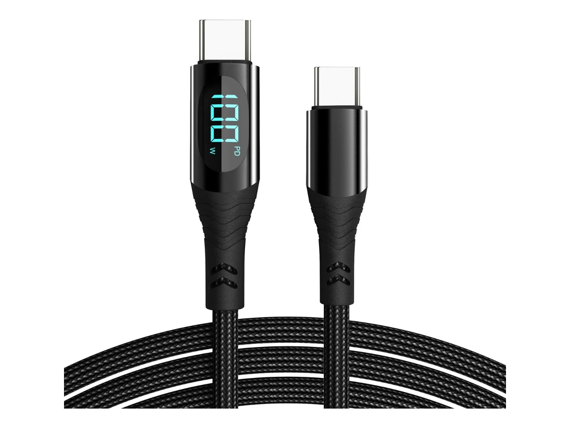 Cabo Usb De Carregamento E Dados, 100 W Tipo C, Para Dispositivos Elet