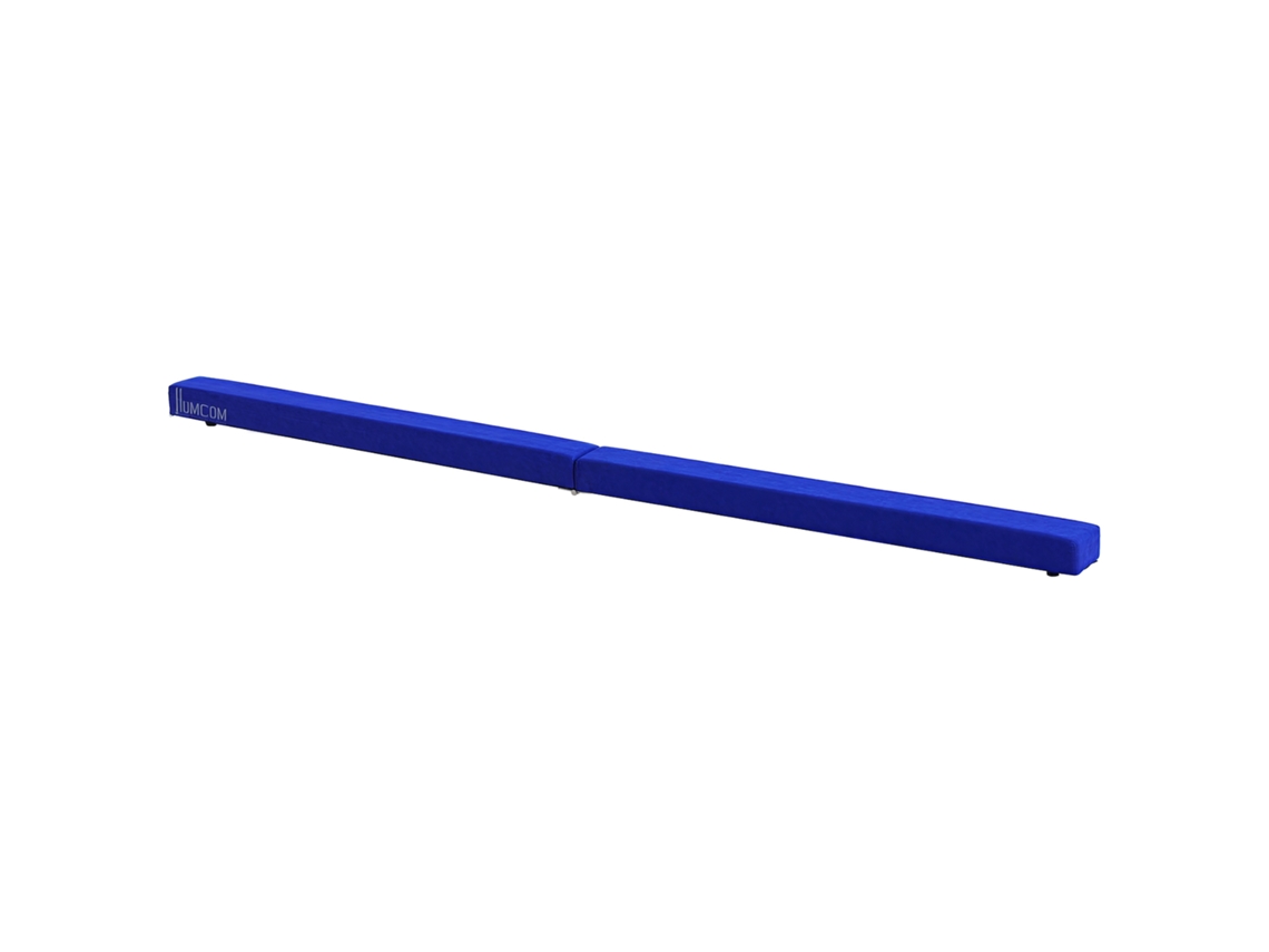 Barra de Equilíbrio Dobrável, Antiderrapante, Capa de Camurça, Madeira Resistente, 210x10x6,5cm, Azul | S/MARCA