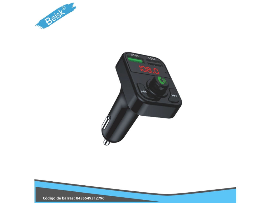 Carro Rádio Mp3 Reprodução Mãos Livres Chamando Carregador De Carro, Dual Usb Tipo C, Usb / Tf Cartão / Bluetooth Reprodução Beisk