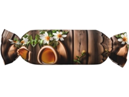 Almofada Cilíndrica Formato de Doce com Estampa Floral Azul 100 % Poliéster Ideal para Viagens, Casa e