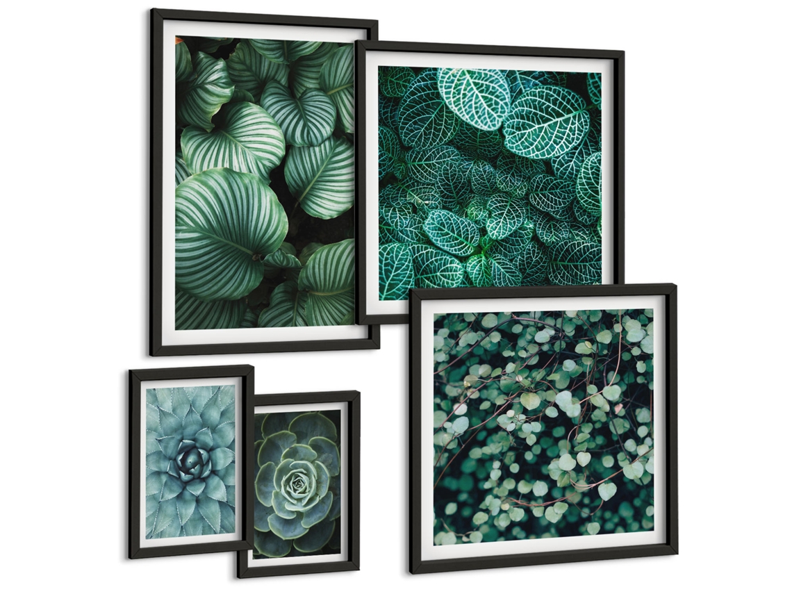 Pinturas Murais Modernas Espaço, Terra, Astronauta E Foguete Moldura Preta Quadros Para O Escritório Espelharte (conjunto De 5 Imagens)