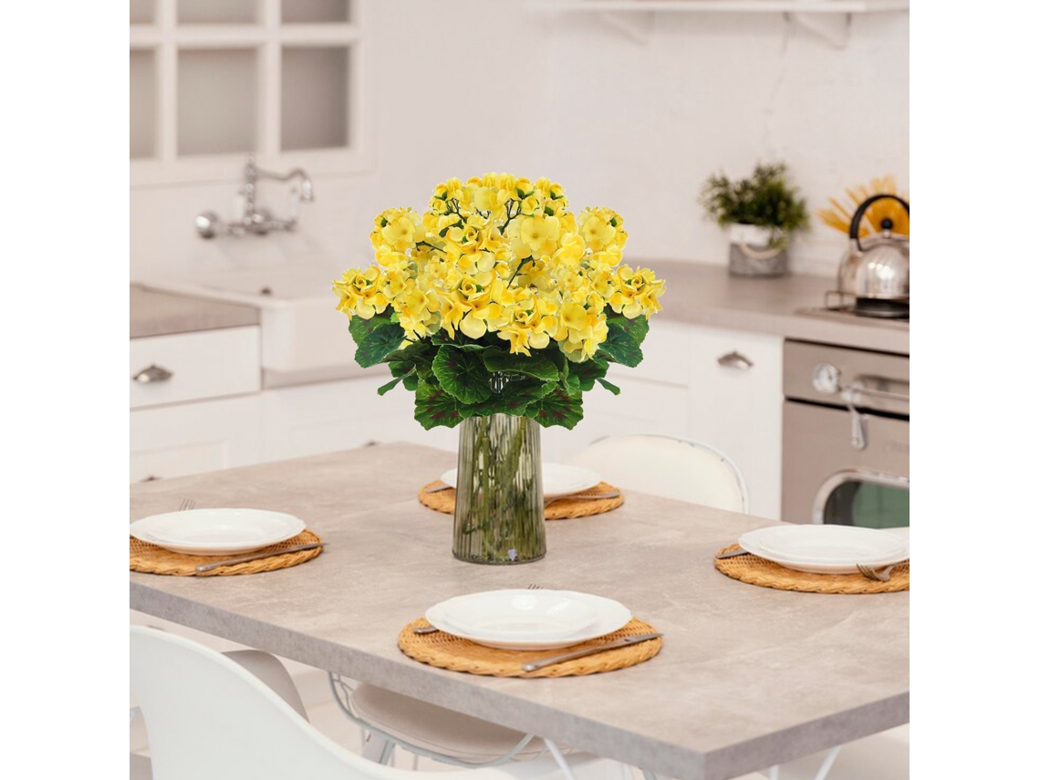 Flores Artificiais De Begônia (adequadas Para Casamentos E Decoração De Casa, Arranjo Floral Artificial De 14 Polegadas) Eoocoo