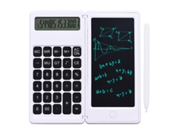 Calculadora Dobrável e Tablet de Escrita Lcd de 6 Polegadas Bloco de Desenho Digital Tela de 12 Dígitos com Botão de Apagamento de Caneta St Branco