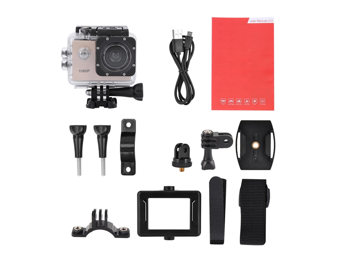 1080p Hd 2inch Lcd Screen Sports 30m Waterproof Action Camera Set With Battery LAXISCREED