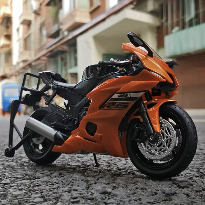 (laranja) Modelo De Motocicleta De Brinquedo Colecionável Com Amortecedor De Motocicleta