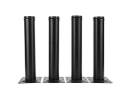 Conjunto de 4 peças de suporte para pés de mesa tubulares redondos de 16 polegadas, ajustáveis e de tamanho compacto.