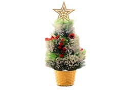 Árvore de Natal artificial com agulhas de pinheiro, enfeite miniatura, caixa incluída LAXISCREED
