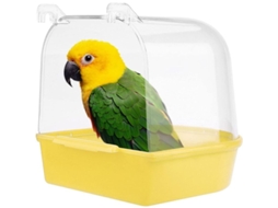 2026 baño para Aves Linjou, Bañadera Colgante Con Ganchos, para Aves Pequeñas, Canarios (amarillo)