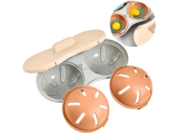 Cozedor De Ovos Para Micro, Ondas, 22* 11* 8 Cm, 2 Cavidades, Máquina De Ovos Poché, Copos Para Ovos Poché, Utensílios De Cozinha, Laranja