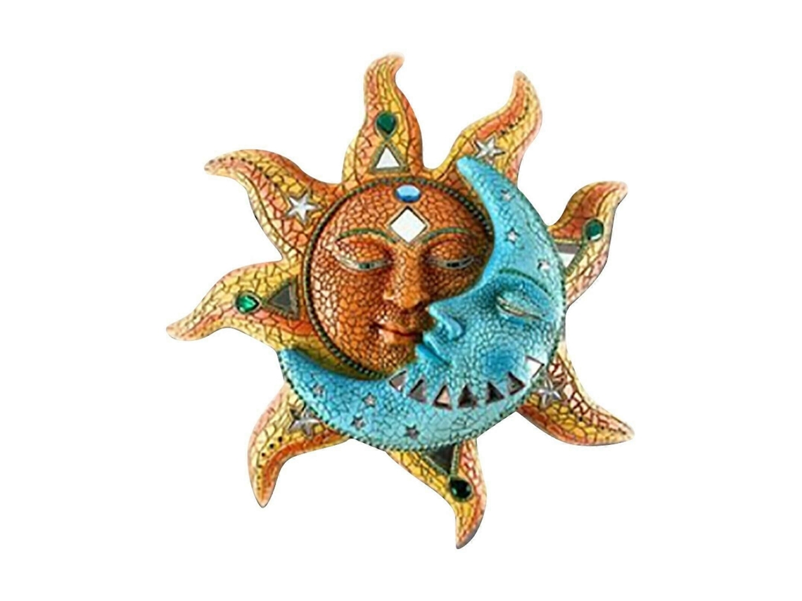 Estátua Decorativa Pendurada De Sol E Lua, Decoração Para Sala De Estar E Jardim