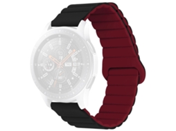 Bracelete Silicone Magnético 22Mm para Haylou Rt/Rt2/Gst/Gs/Rs3/Huawei Watch 3/Xiaomi Watch S1/S1 Active Vinho Preto/Vermelho