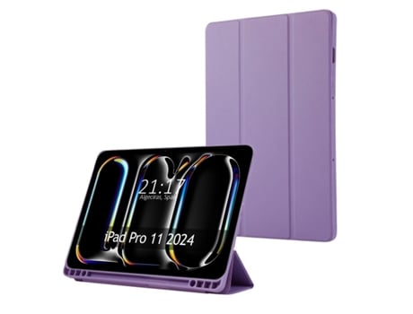Capa TUMUNDOSMARTPHONE Flip Inteligente para Apple Ipad Pro 2024 11 M4 Roxa