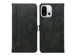Capa Tkdaddy Para Oneplus 13t 5g Com Textura De Couro De Bezerro E Suporte Estilo Livro, Preta