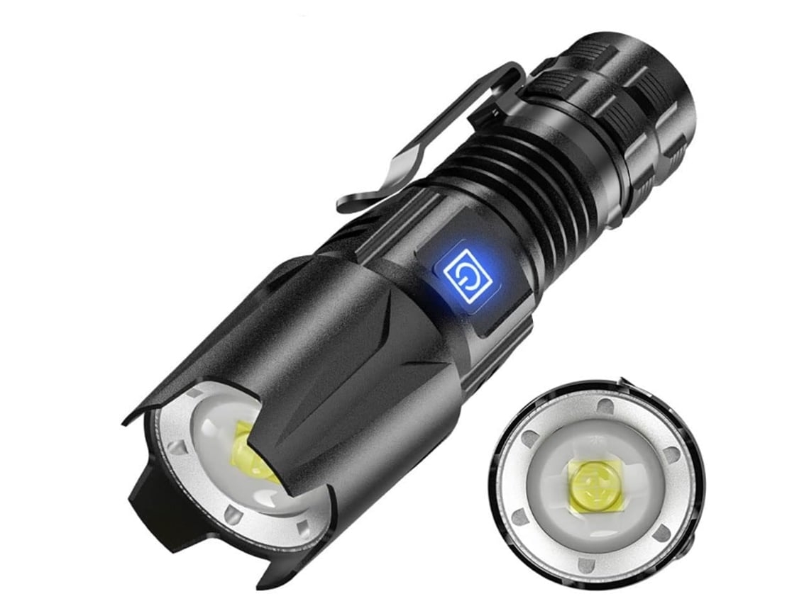 Lanterna de Alto Lúmen 5000 Xhp50 Tática Led Poderosa Luz Flash Mais Brilhante À Prova D'Água Alta Potência Preta Bisbisous VIGA EUROPE