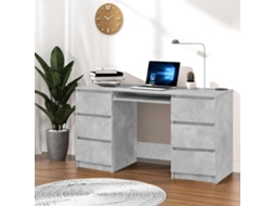 Vidaxl Secretária 140x50x77 Cm Contraplacado Cinzento Cimento