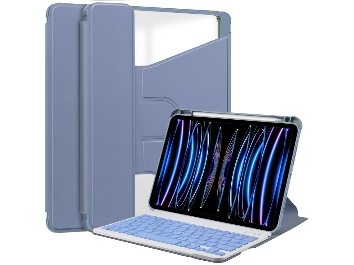 Capa Para Apple Ipad Pro 11 2024 Com Bandeja Para Canetas E Teclado Roxo Lavanda