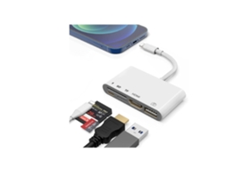 Adaptador Usb Para Hdmi Lightning 1080p Hdtv Digital Av Adaptador 5 Em 1 Hdmi Sd Tf Leitor De Cartão Interface Usb Otg E Porta De