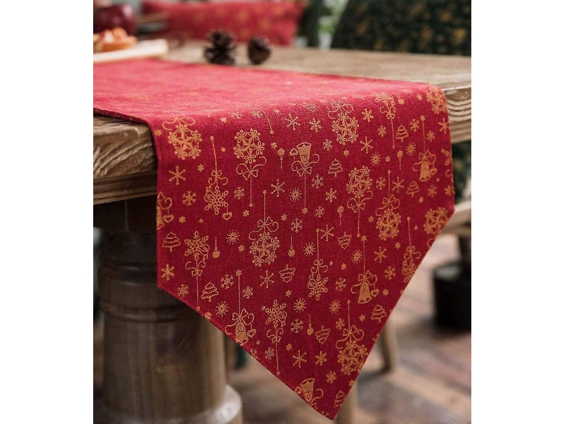 Jogo Americano De Luxo, Com Design Em Hot Stamping, 12 X 55 Polegadas (vermelho)