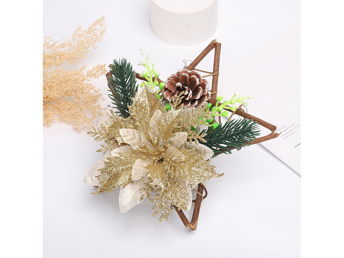 Laxiscreed Decoração De Natal Em Círculo Com Estrela, Pinho E Pinhas Para Loja Ou Bar