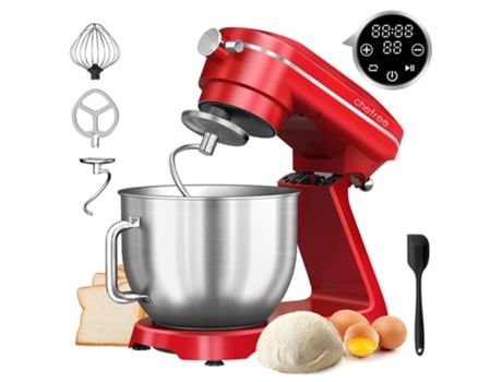 Processador de Cozinha Profissional Chefree M500 Batedeira Tigela de Aço Inox de 7L 10 Velocidades 3 Batedores Potência de 1800W