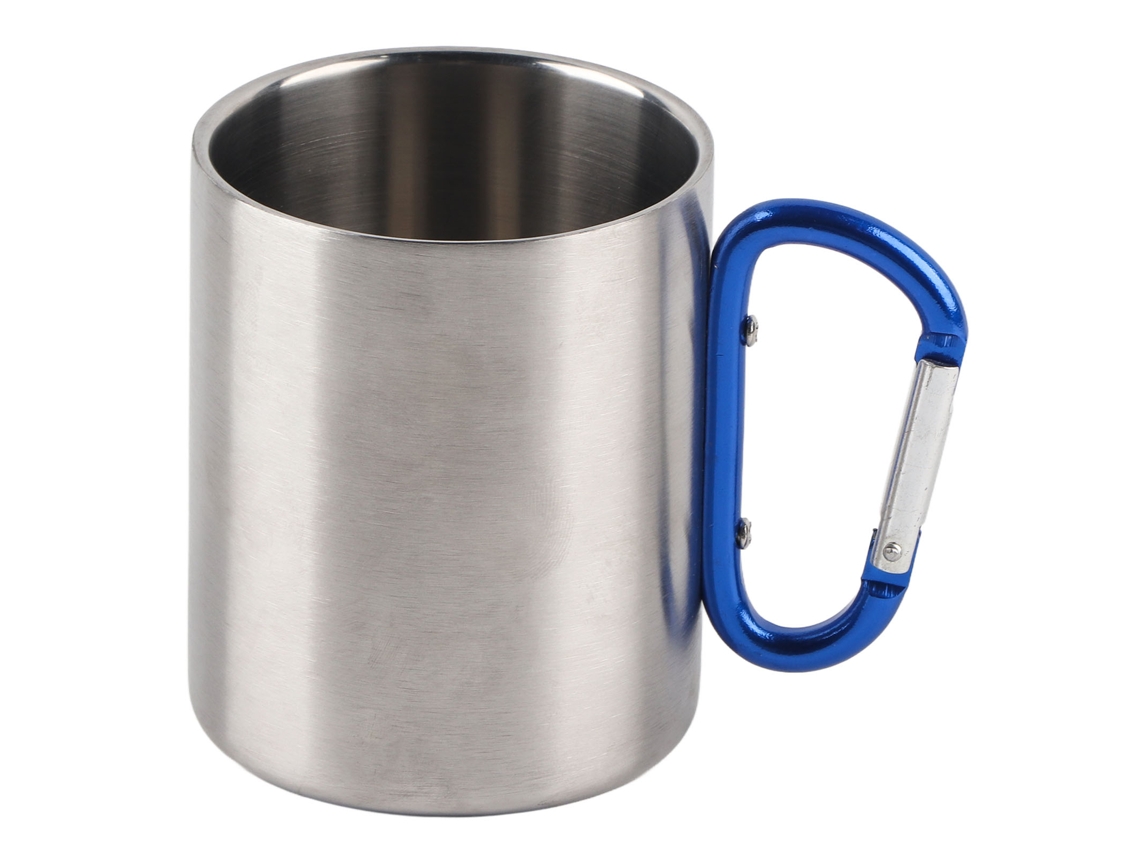 Caneca de Aço Inoxidável 360ml Parede Dupla com Alça Confortável para Acampamento e Viagens | S/MARCA