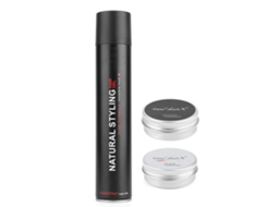 3 Peças Kit Estilo Cabelo Masculino: Spray Construtor 350ml, Argila 50ml E Cera 50ml