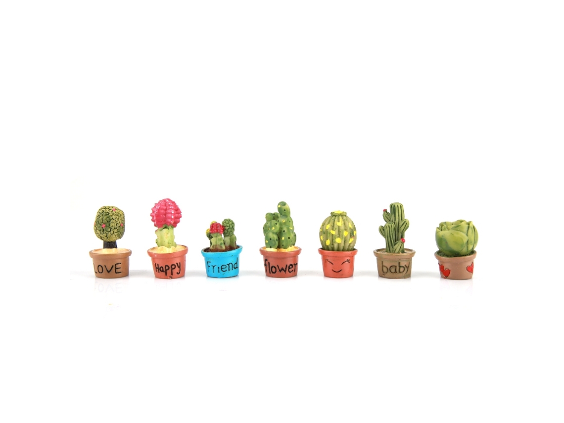 Plantas Suculentas Minúsculas Cactus Para Decoração (7 Peças)