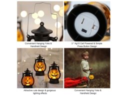 2026 lâmpada de Noite Led Design de Abóbora com Bateria Luz Branca Quente Decoração de Halloween Festa Lar Presente