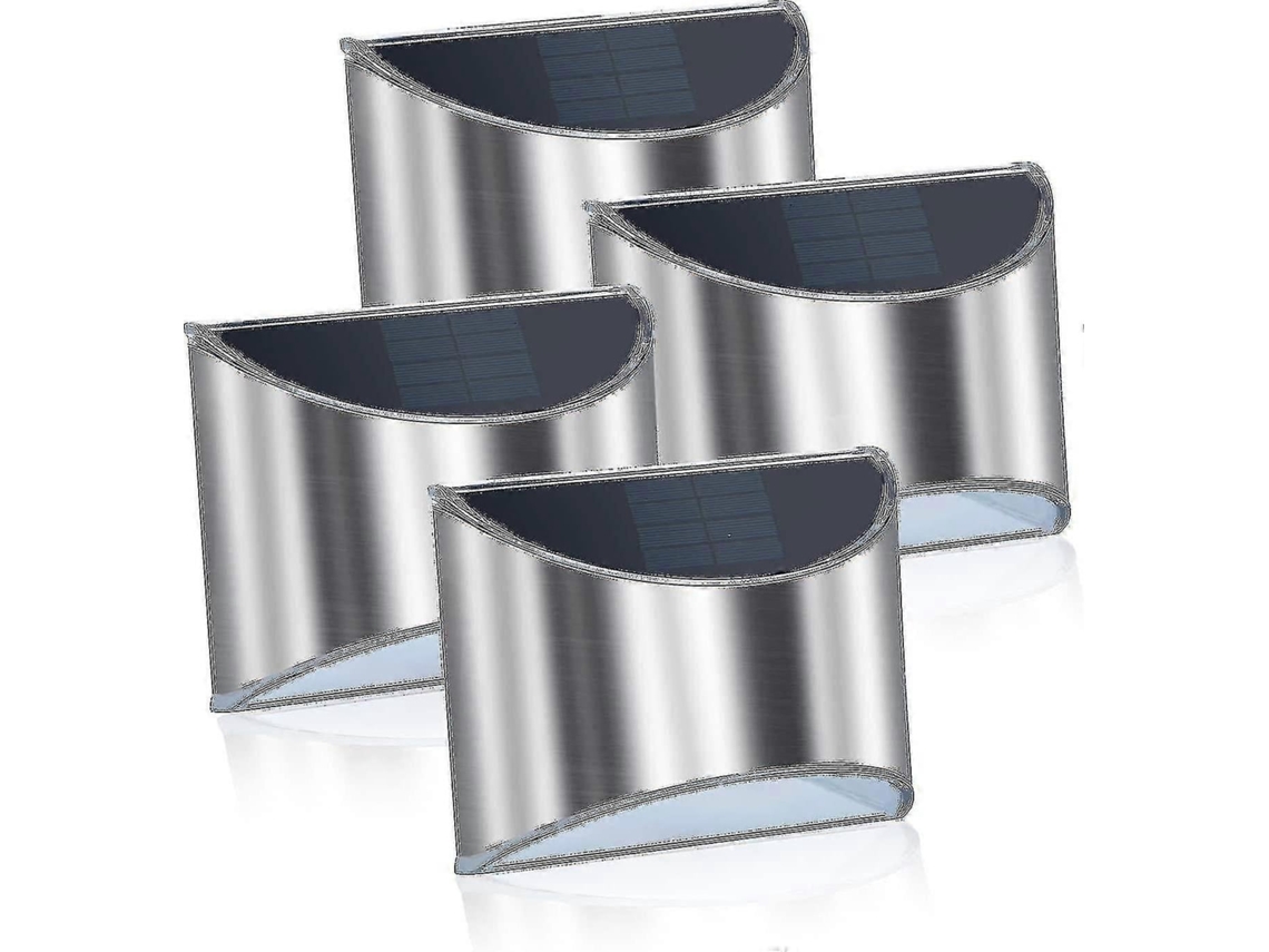 KIT com 4 refletores solares LED, aço inox, IP65, para exteriores AQUAFORGE