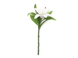 Buquê de Lírios de Simulação com Caule Único para Decoração de Casamento e Casa, Branco LAXISCREED